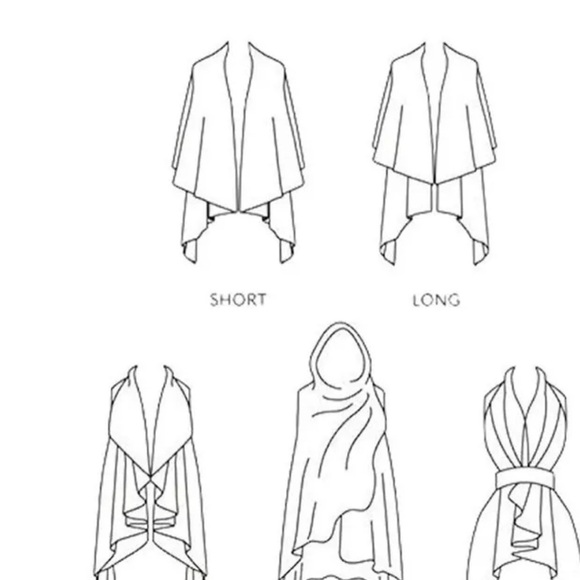 Look by M Waterfall Shawl Vest Sweater Wrap - Picture 8 of 9